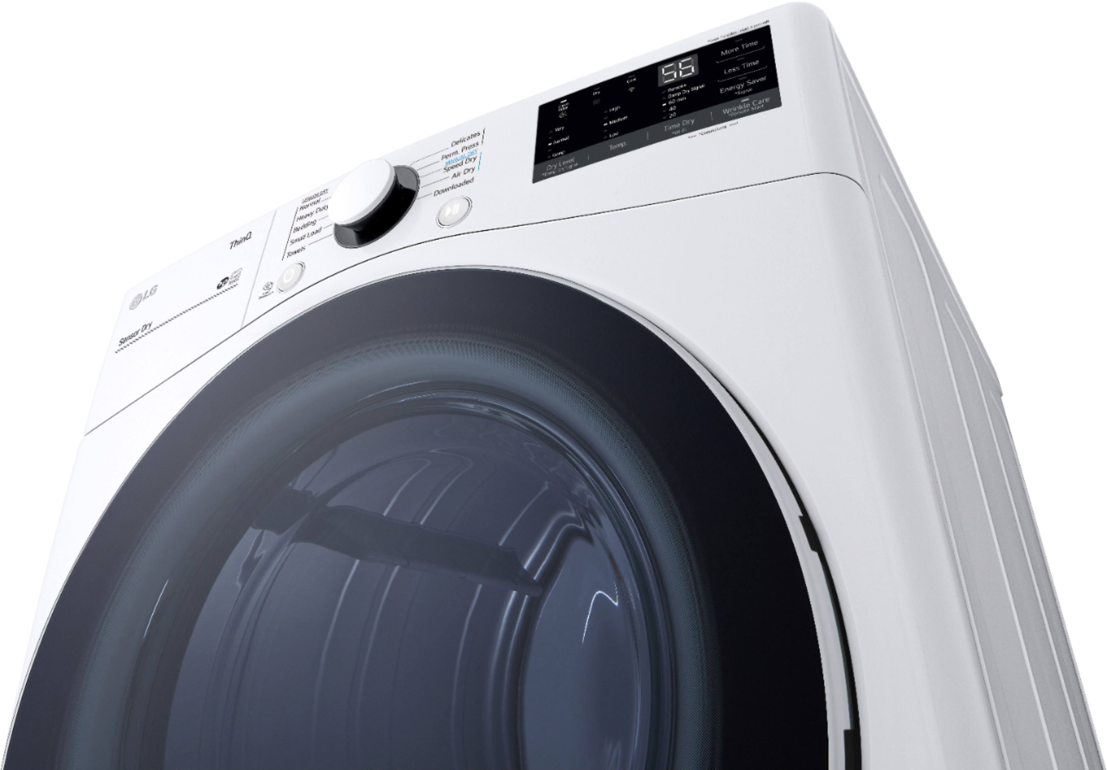 Alt View 15. LG - 7.4 Cu. Ft. Stackable Smart Electric Dryer with Built-In Intelligence - White.