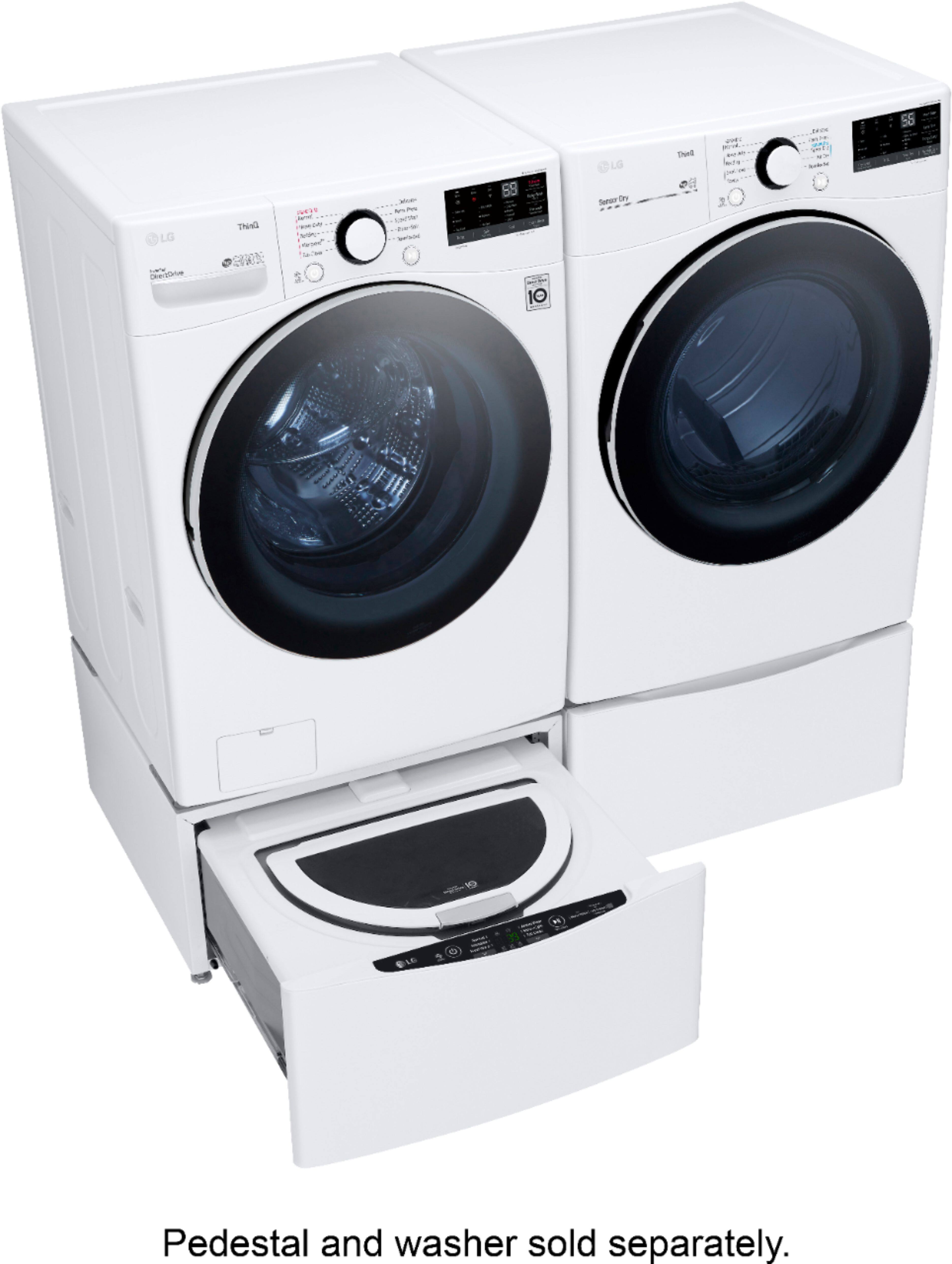 Alt View 18. LG - 7.4 Cu. Ft. Stackable Smart Electric Dryer with Built-In Intelligence - White.