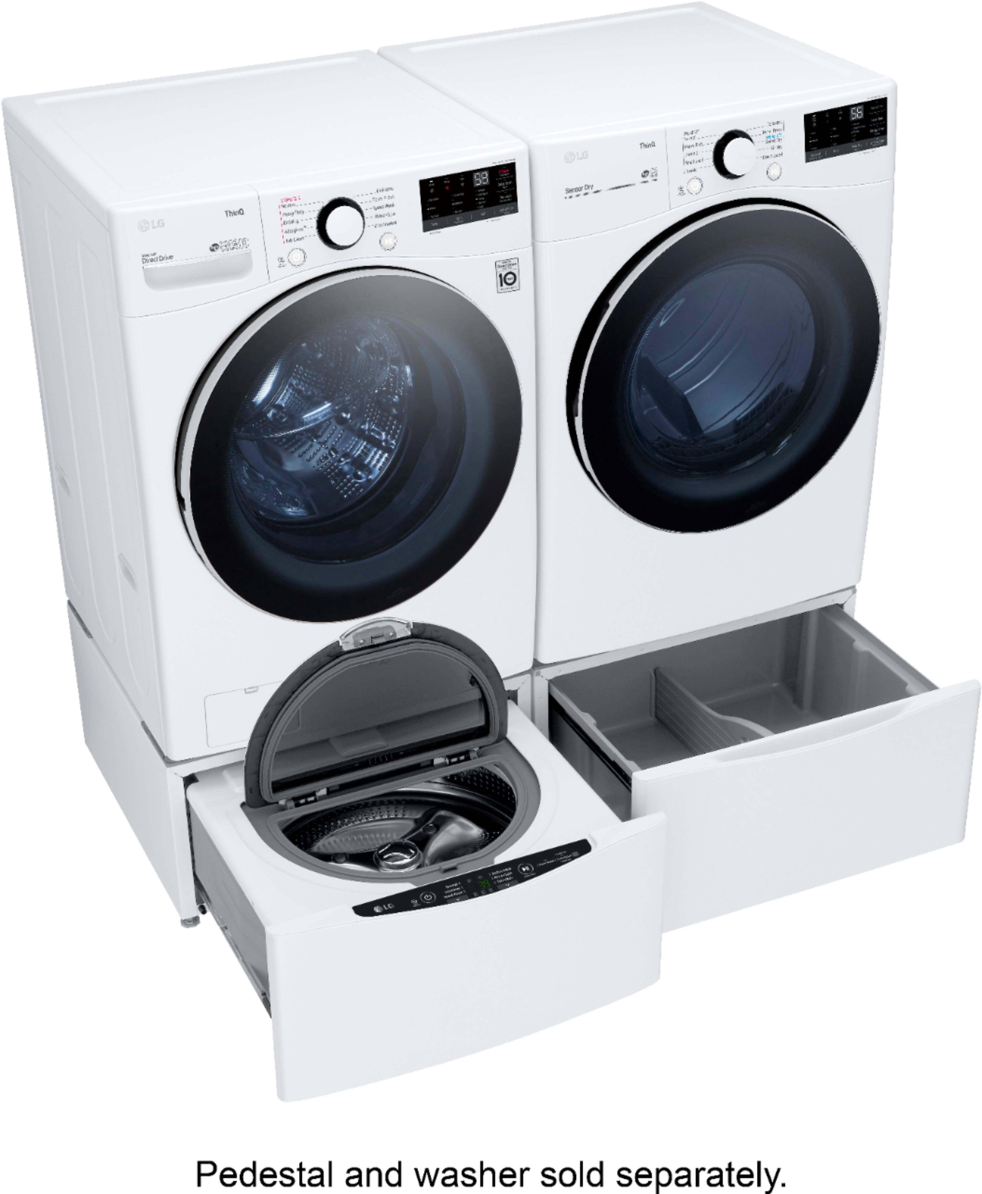 Alt View 19. LG - 7.4 Cu. Ft. Stackable Smart Electric Dryer with Built-In Intelligence - White.