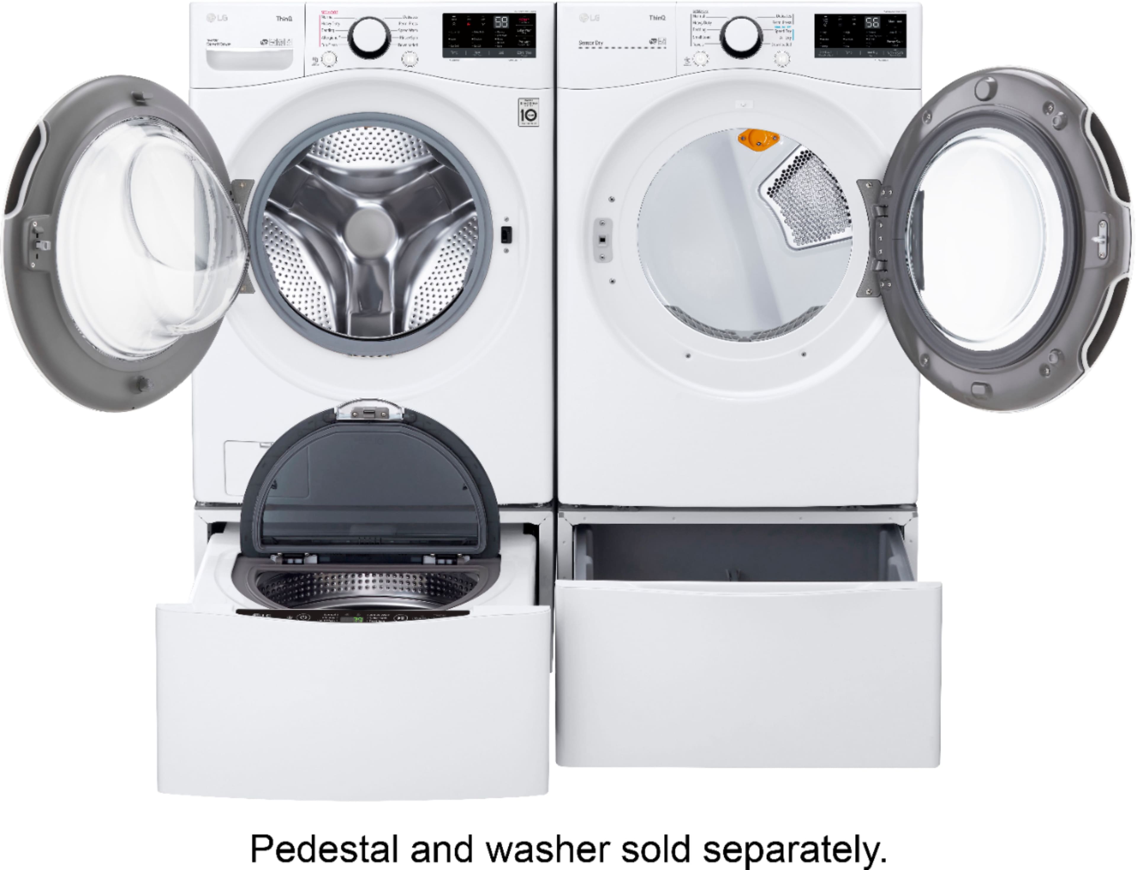 Alt View 24. LG - 7.4 Cu. Ft. Stackable Smart Electric Dryer with Built-In Intelligence - White.
