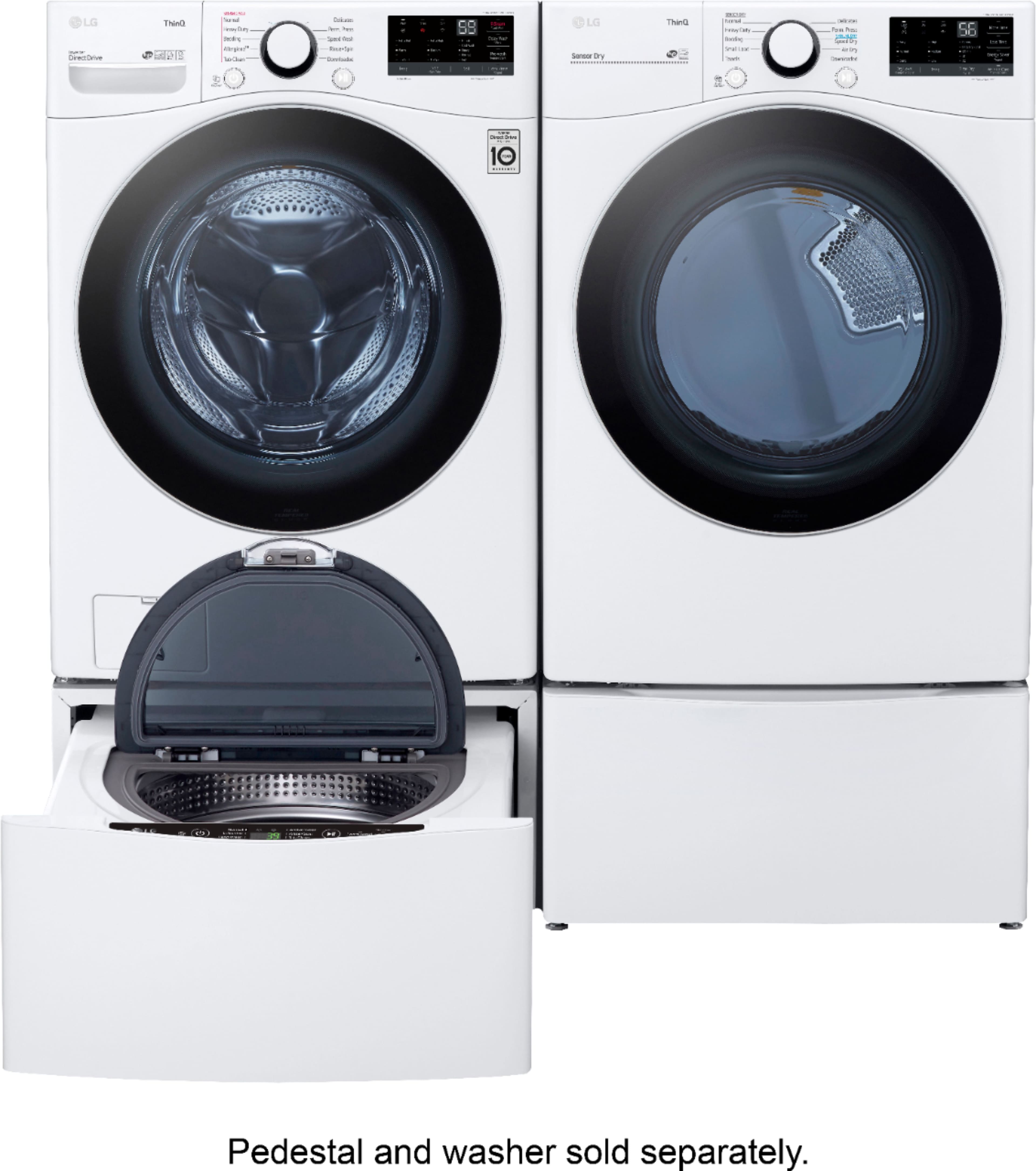 Alt View 25. LG - 7.4 Cu. Ft. Stackable Smart Electric Dryer with Built-In Intelligence - White.