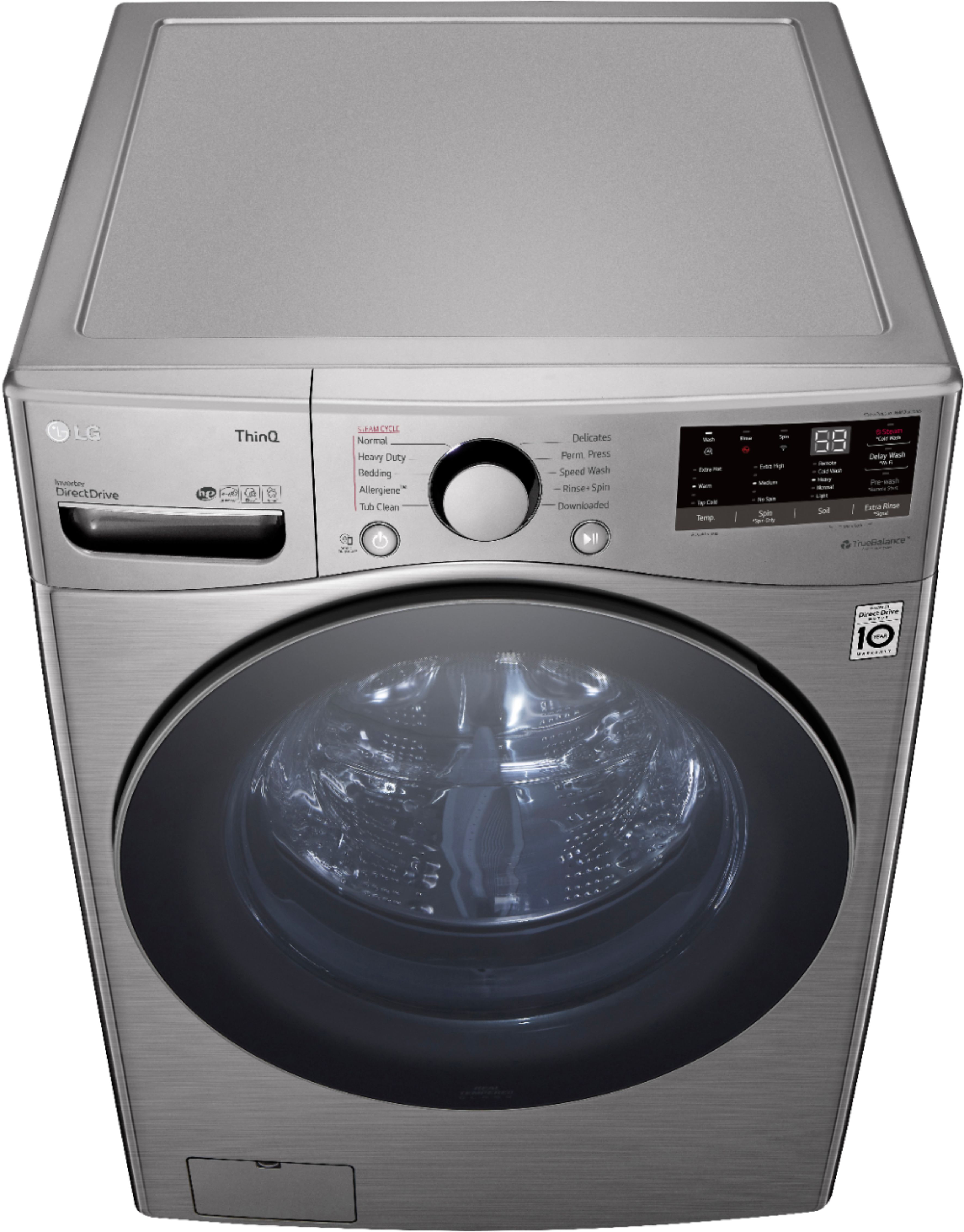 LG 4.5 cu. ft. Stackable SMART Front Load Washer in Graphite Steel