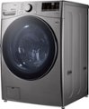 Left Zoom. LG - 4.5 Cu. Ft. High Efficiency Stackable Smart Front Load Washer with Steam and 6Motion Technology - Graphite steel.