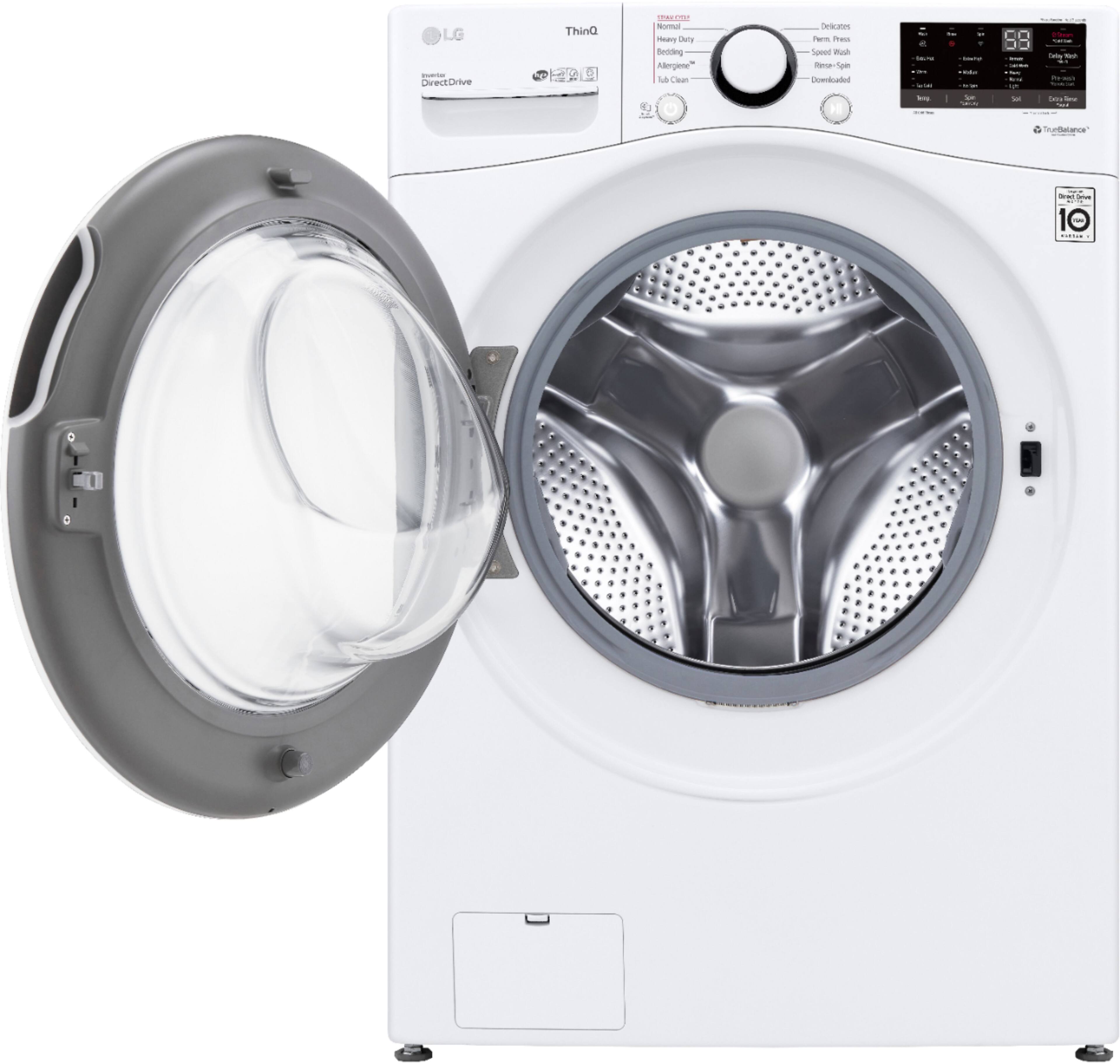 Alt View 11. LG - 4.5 Cu. Ft. High-Efficiency Stackable Smart Front Load Washer with Steam and 6Motion Technology - White.