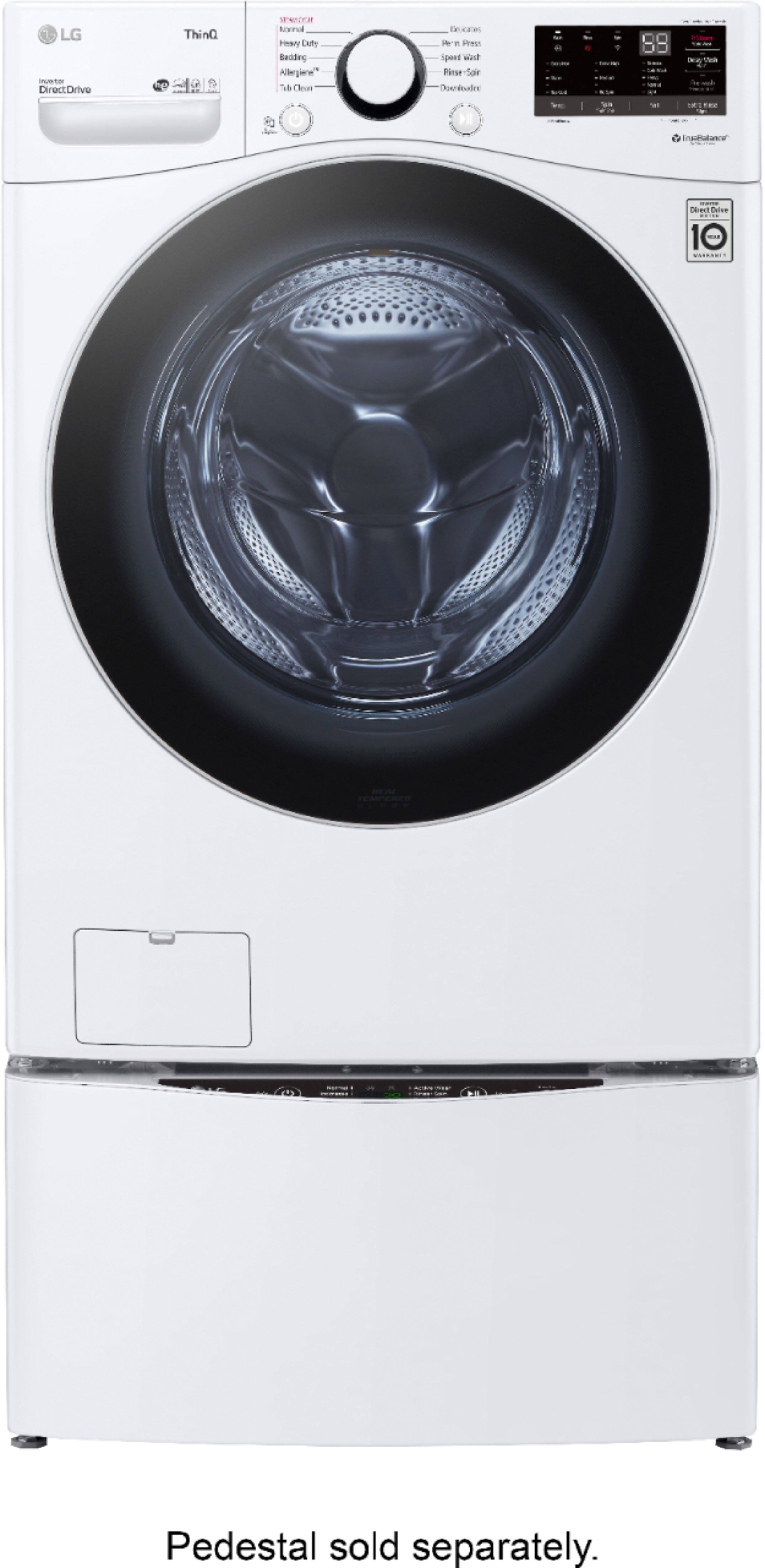 Alt View 15. LG - 4.5 Cu. Ft. High-Efficiency Stackable Smart Front Load Washer with Steam and 6Motion Technology - White.