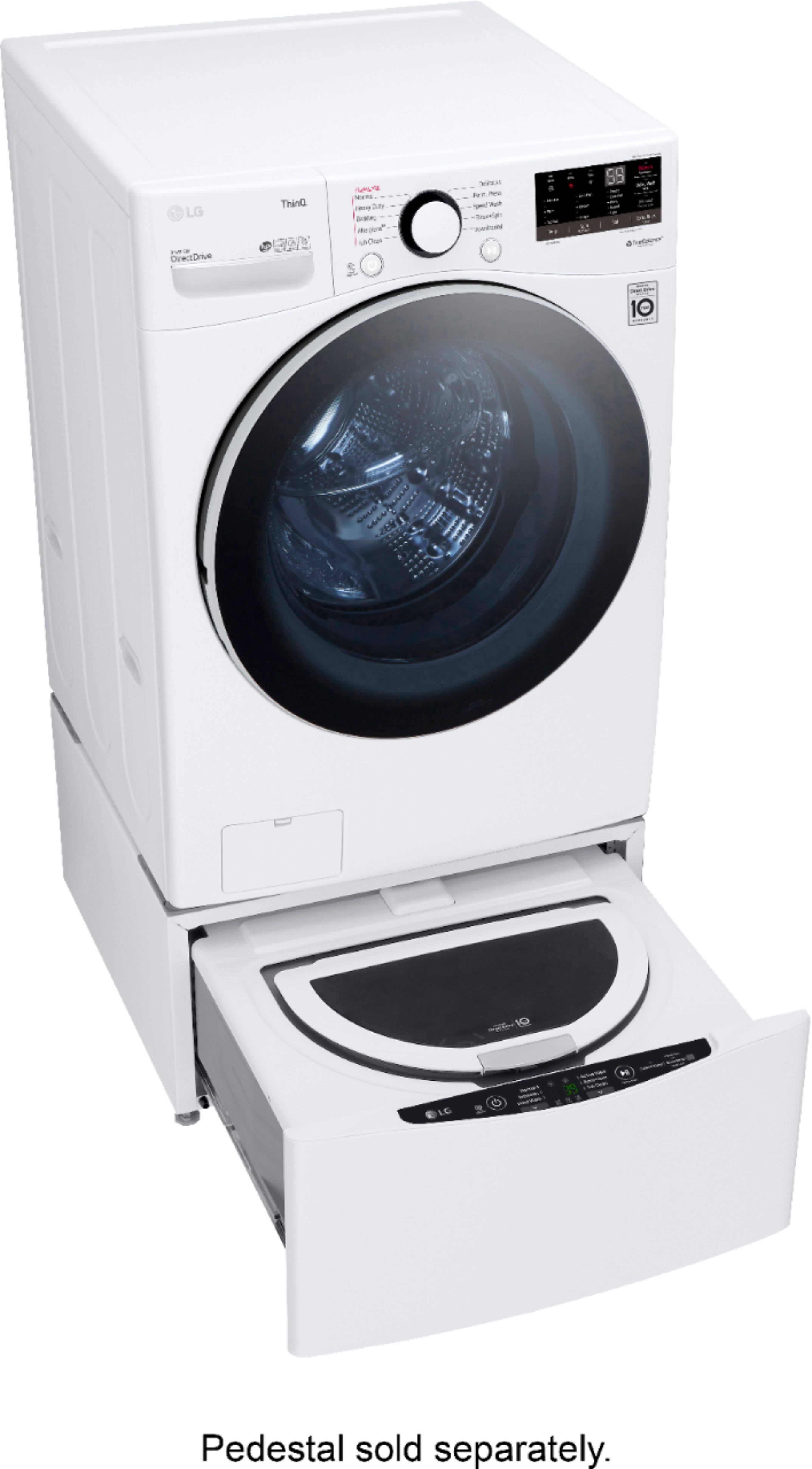 Alt View 17. LG - 4.5 Cu. Ft. High-Efficiency Stackable Smart Front Load Washer with Steam and 6Motion Technology - White.