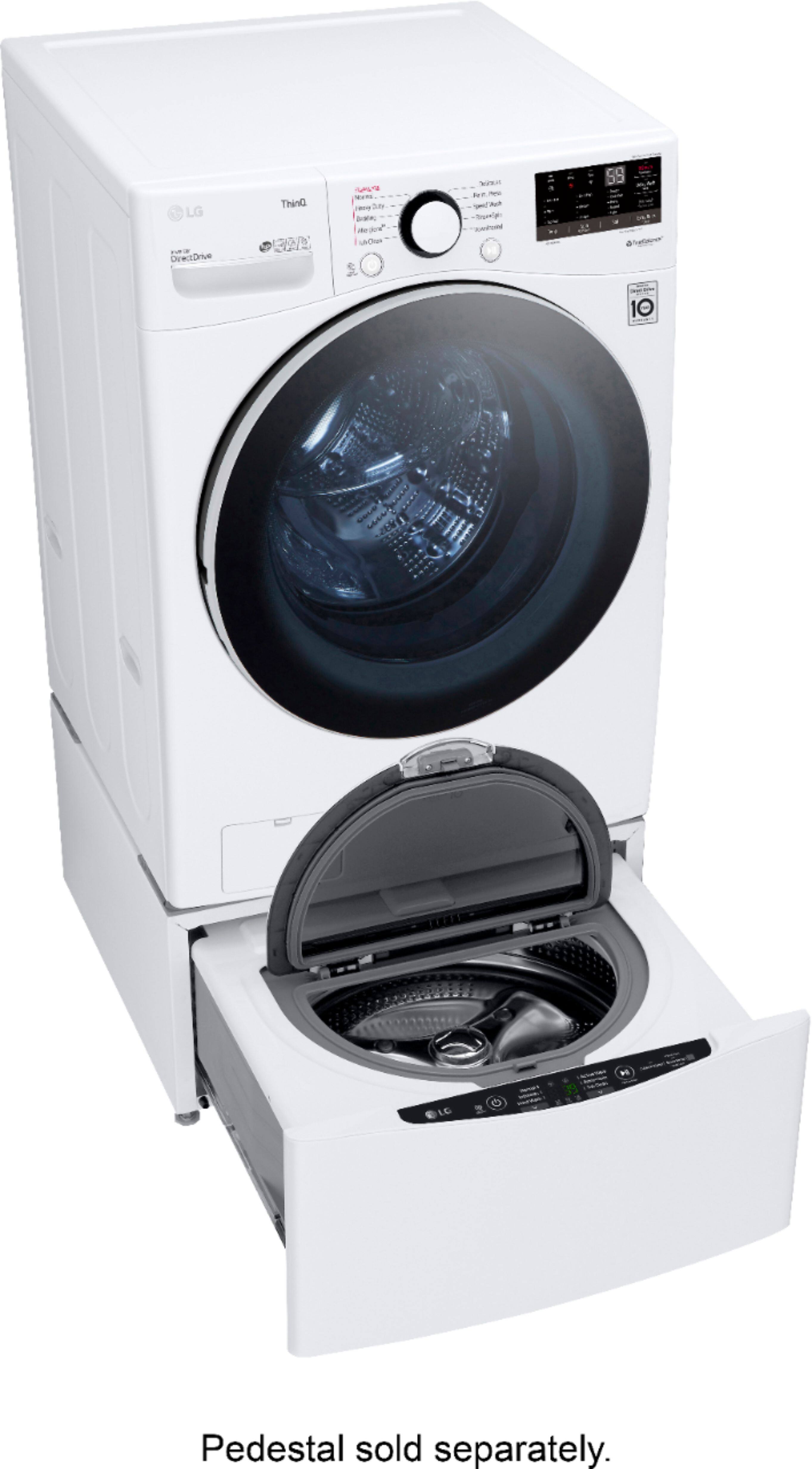 Alt View 18. LG - 4.5 Cu. Ft. High-Efficiency Stackable Smart Front Load Washer with Steam and 6Motion Technology - White.