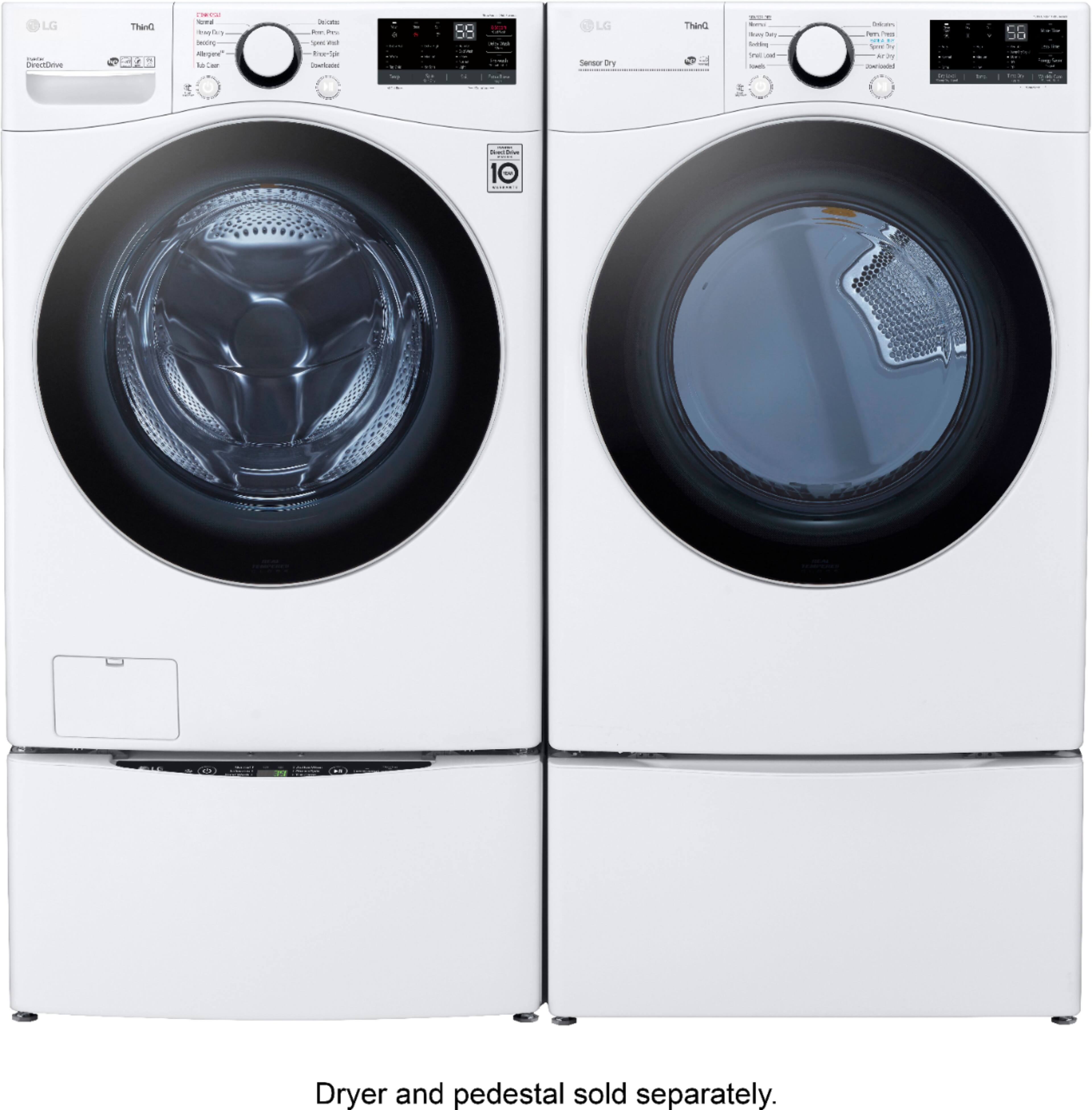 Alt View 21. LG - 4.5 Cu. Ft. High-Efficiency Stackable Smart Front Load Washer with Steam and 6Motion Technology - White.