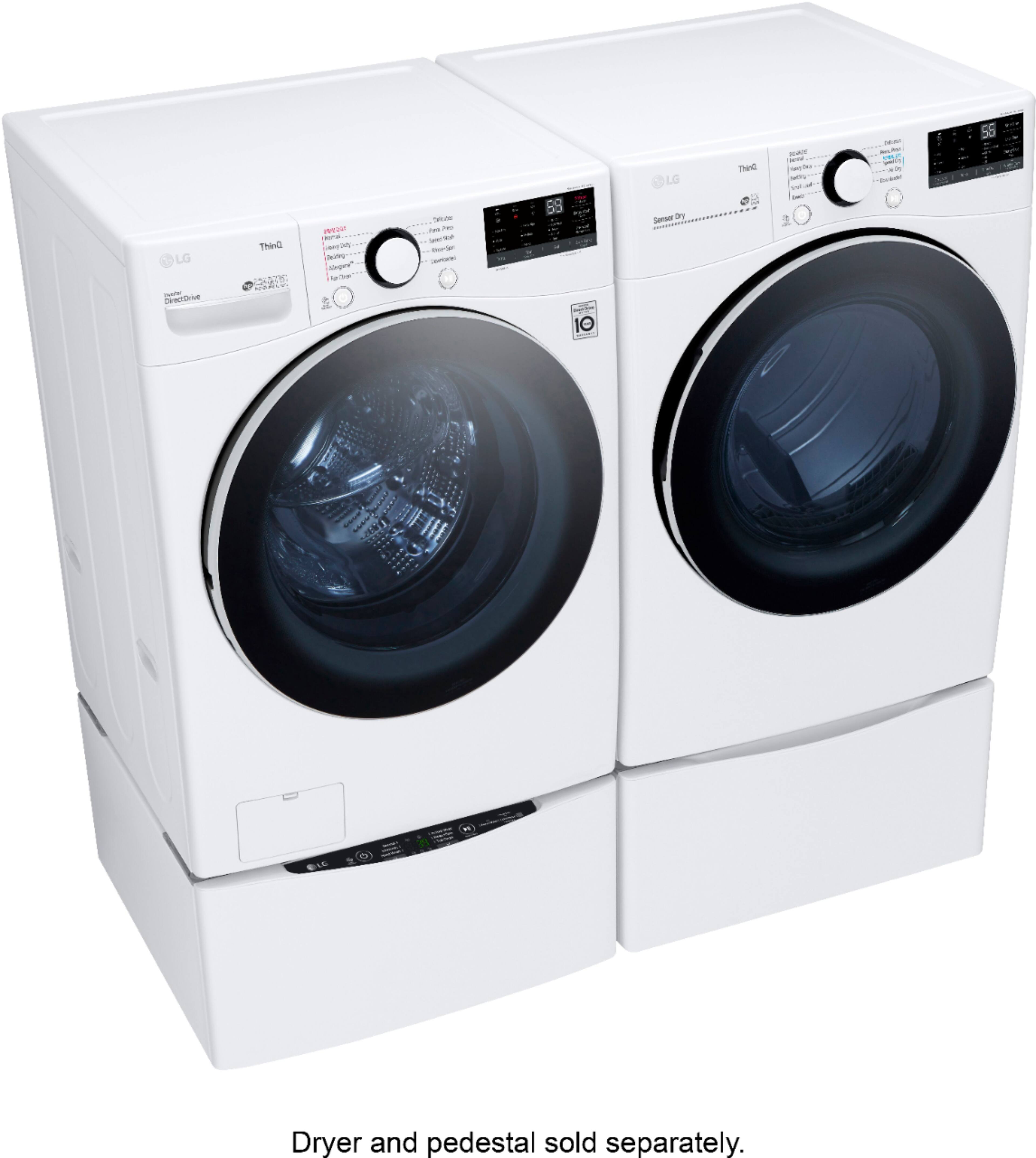 Alt View 22. LG - 4.5 Cu. Ft. High-Efficiency Stackable Smart Front Load Washer with Steam and 6Motion Technology - White.