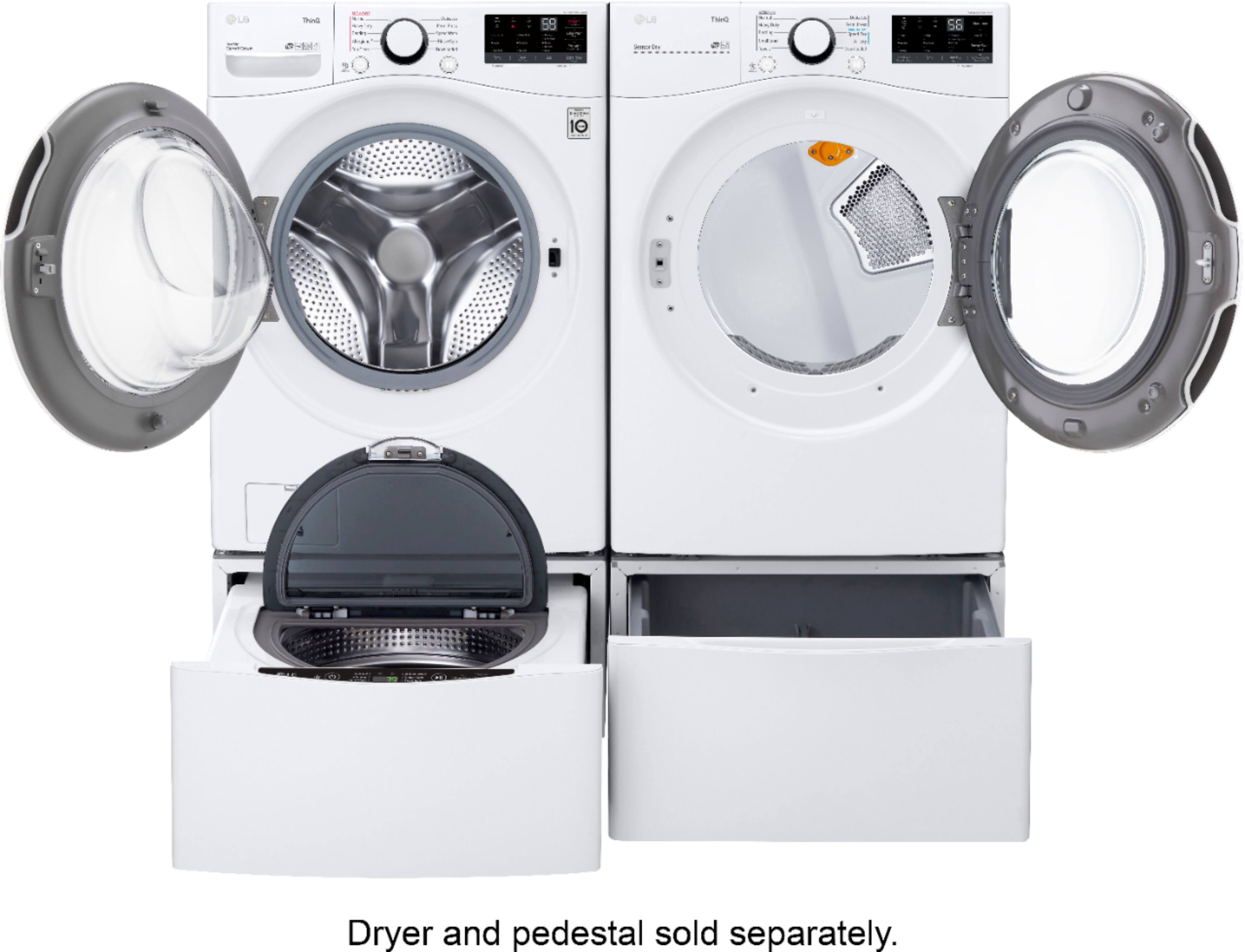 Alt View 24. LG - 4.5 Cu. Ft. High-Efficiency Stackable Smart Front Load Washer with Steam and 6Motion Technology - White.
