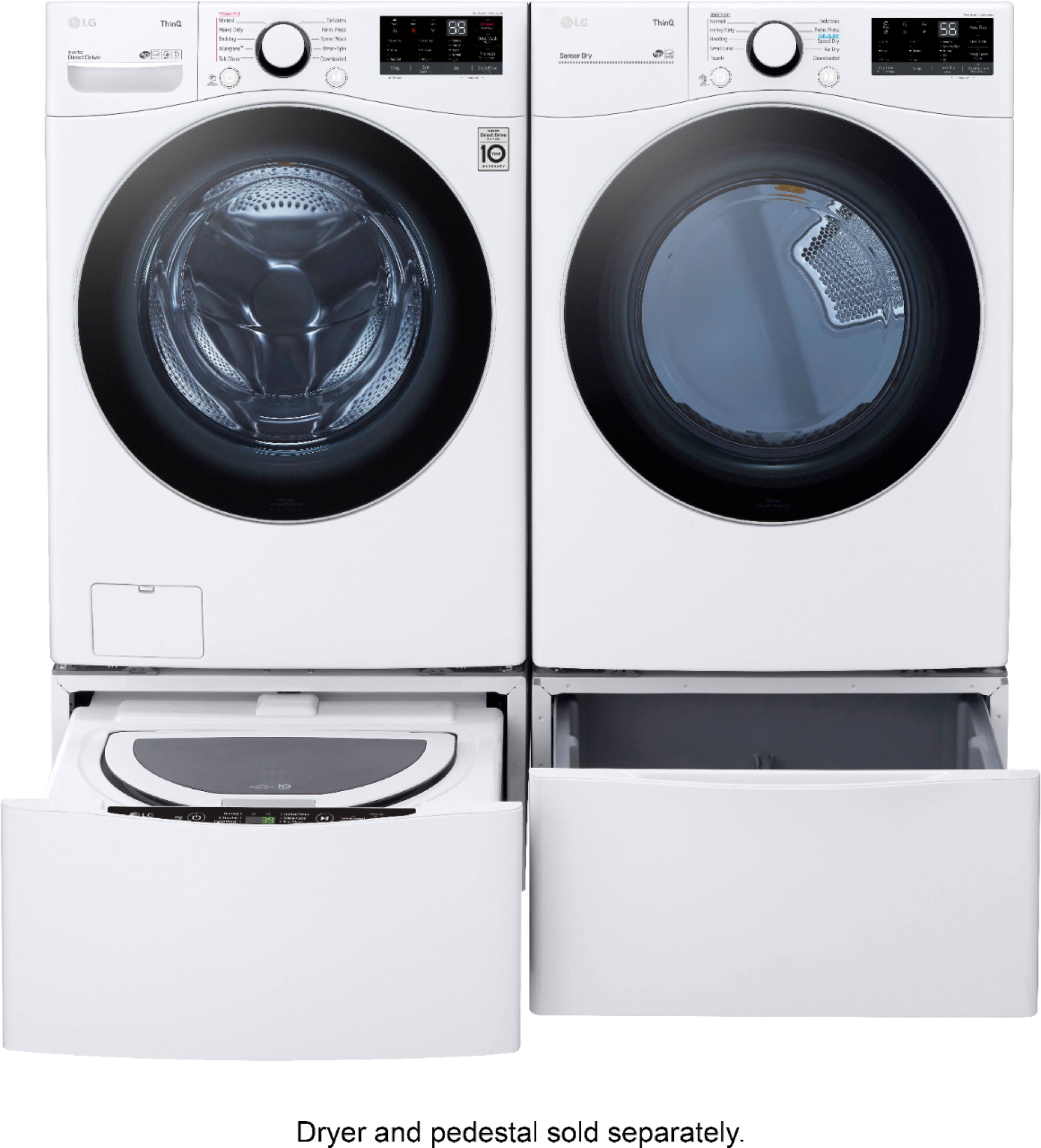 Alt View 25. LG - 4.5 Cu. Ft. High-Efficiency Stackable Smart Front Load Washer with Steam and 6Motion Technology - White.