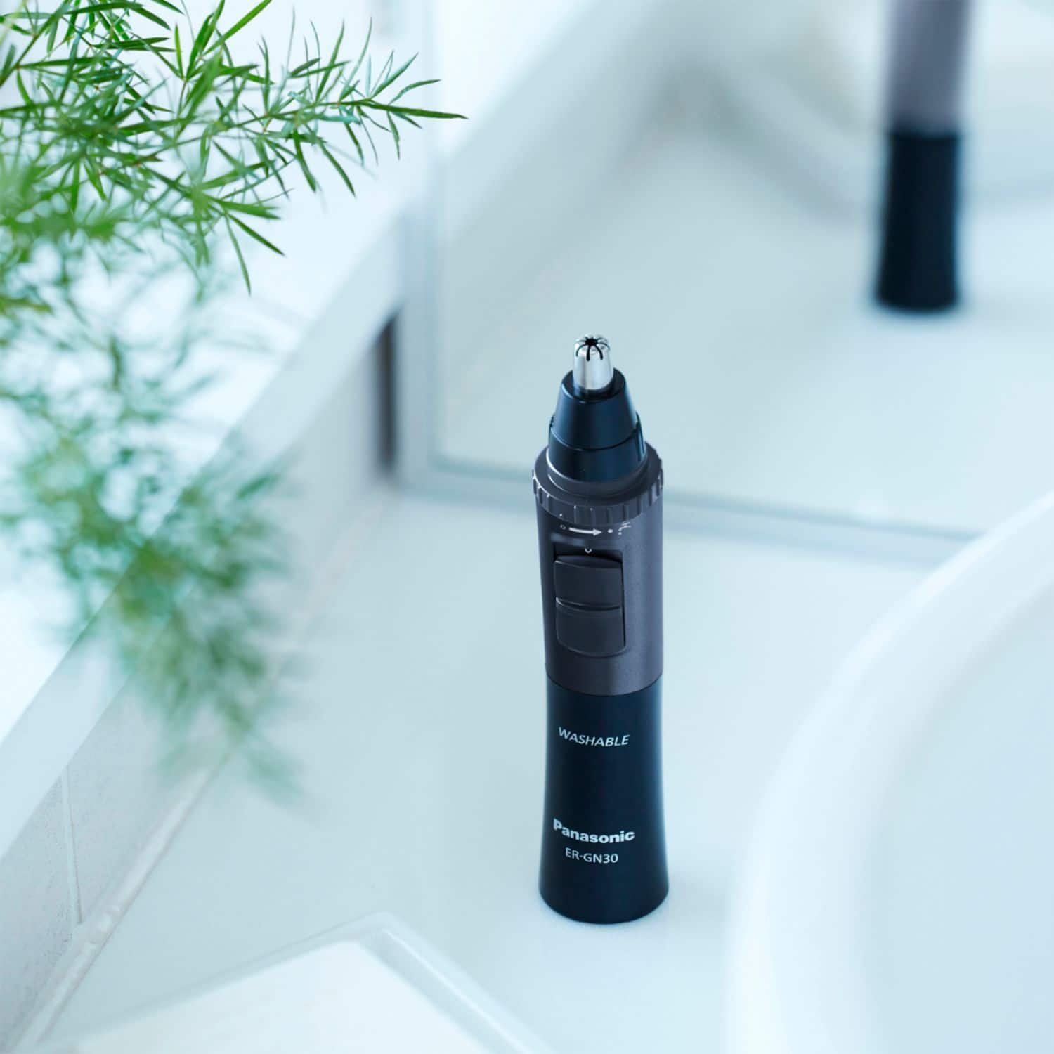 Alt View 11. Panasonic - Men’s Ear and Nose Hair Trimmer, Wet Dry Hypoallergenic Dual Edge Blade - ER-GN30-H - Black.