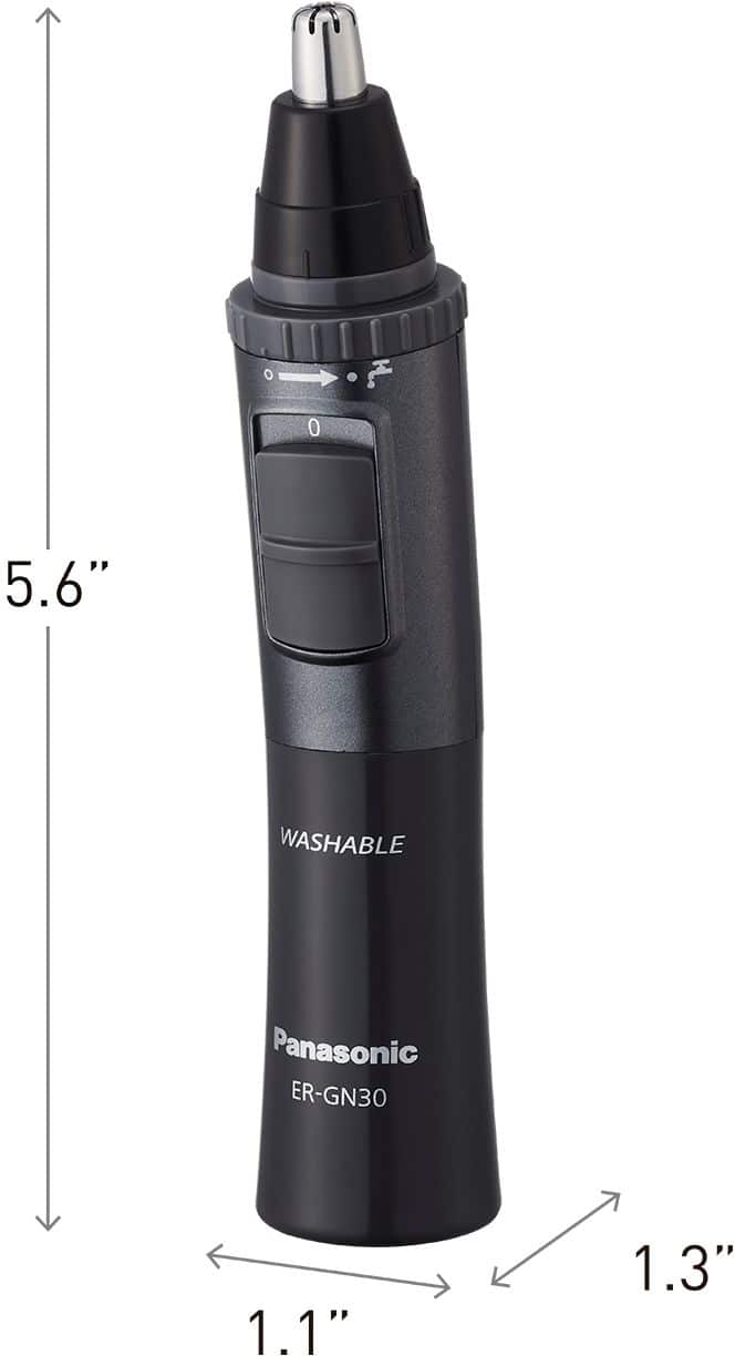 Alt View 12. Panasonic - Men’s Ear and Nose Hair Trimmer, Wet Dry Hypoallergenic Dual Edge Blade - ER-GN30-H - Black.