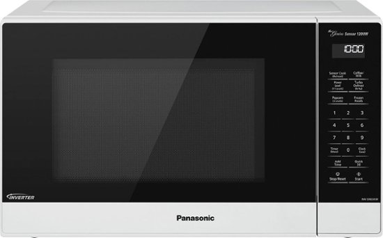 Front Zoom. Panasonic - 1.2 Cu. Ft. 1200 Watt SN65KW Microwave with Genius Sensor Cooking - White.