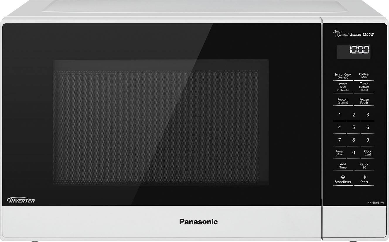 Front. Panasonic - 1.2 Cu. Ft. 1200 Watt SN65KW Microwave with Inverter and Genius Sensor - White.