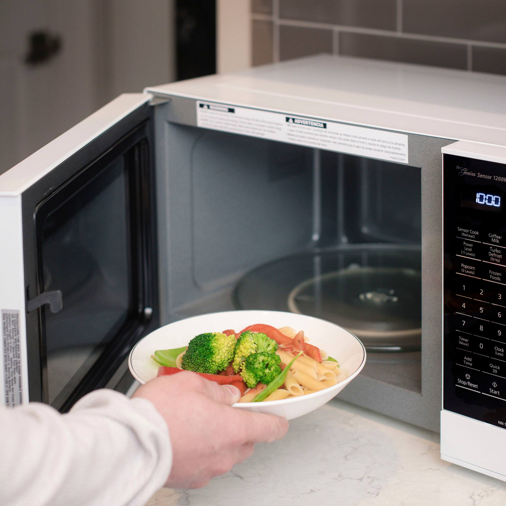 Alt View 15. Panasonic - 1.2 Cu. Ft. 1200 Watt SN65KW Microwave with Inverter and Genius Sensor - White.