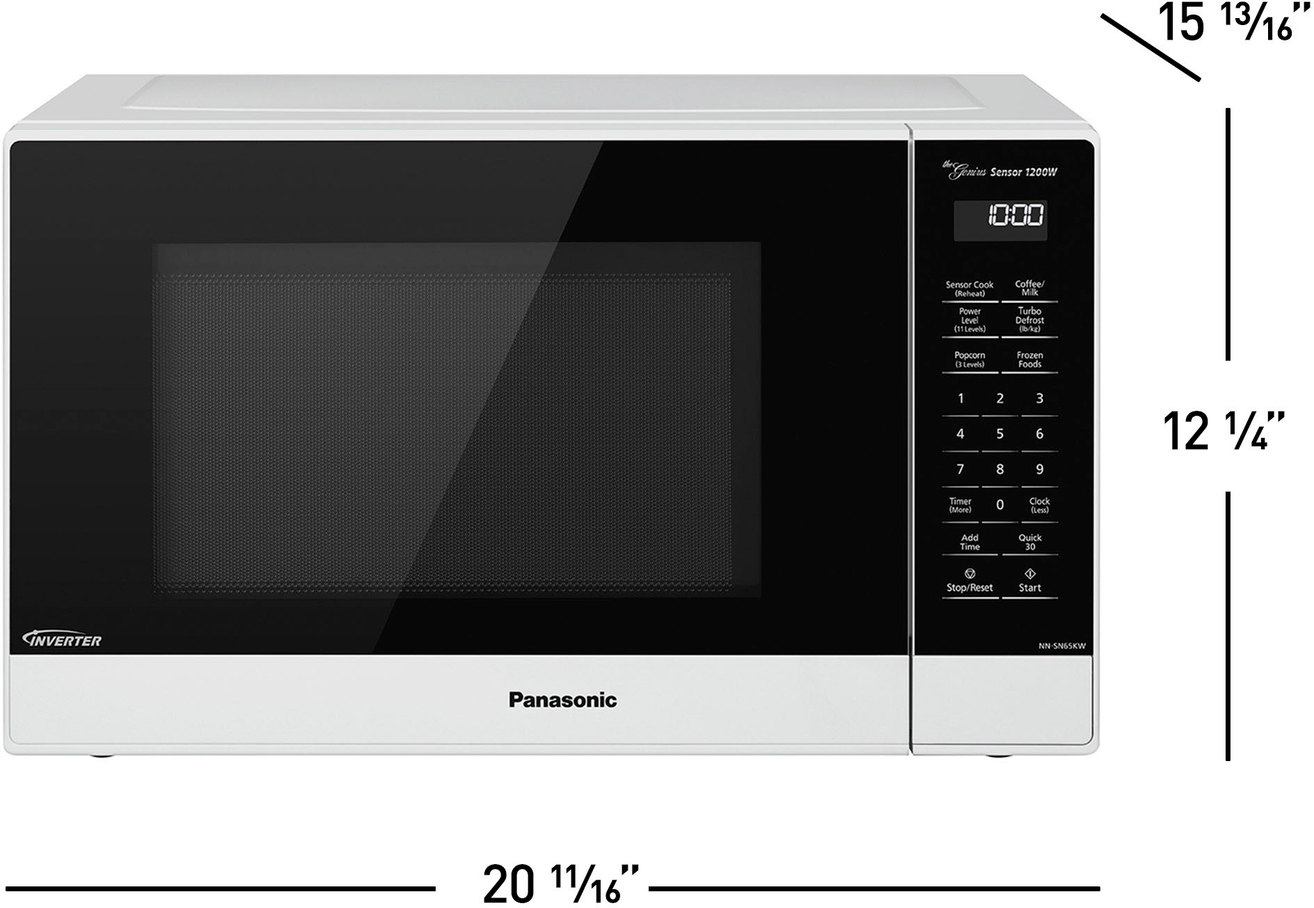 Angle View: Panasonic - 1.6-Cu. Ft. Built-In/Countertop Cyclonic Wave Microwave Oven with Inverter Technology - Stainless Steel
