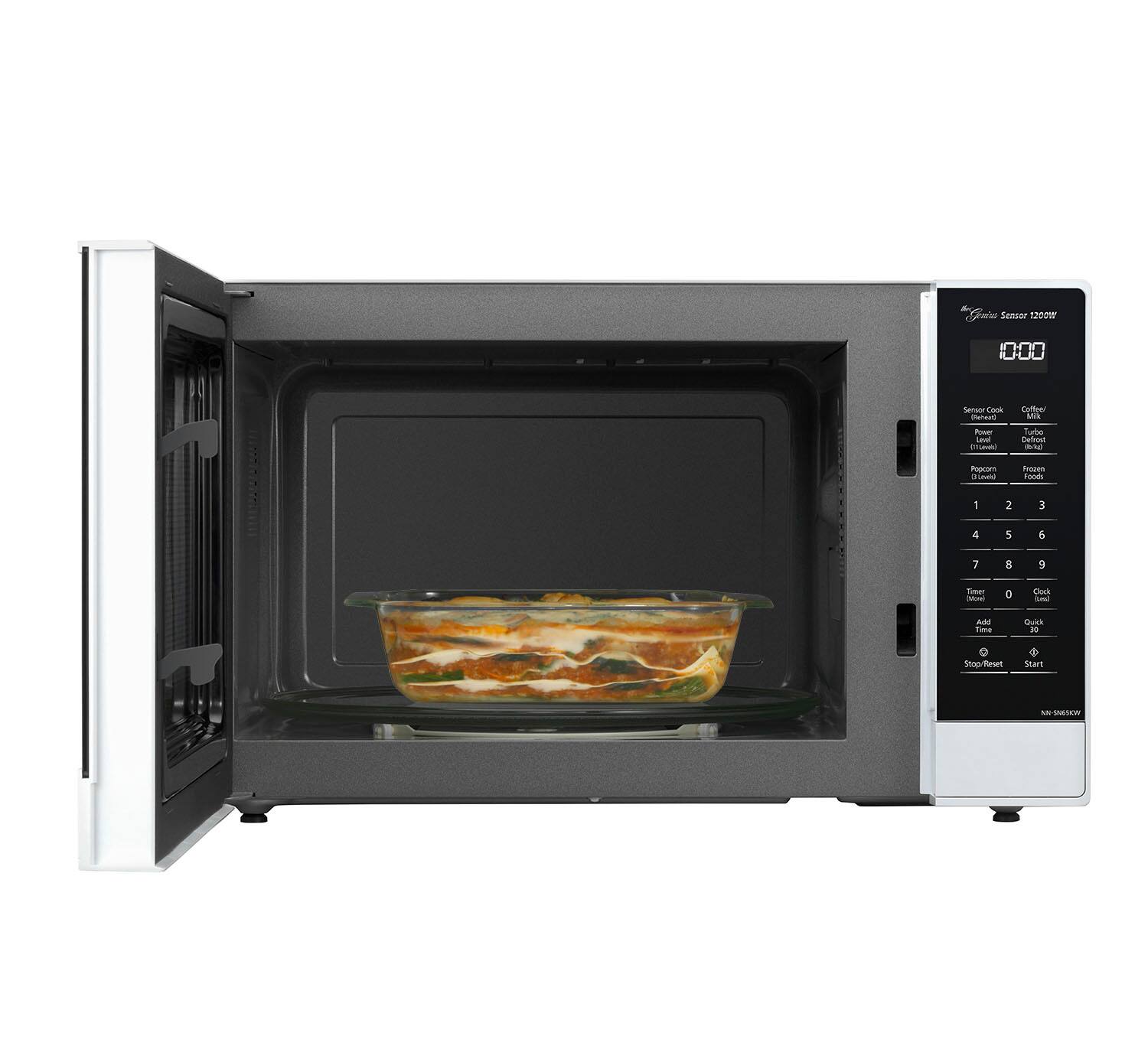 Alt View 11. Panasonic - 1.2 Cu. Ft. 1200 Watt SN65KW Microwave with Inverter and Genius Sensor - White.