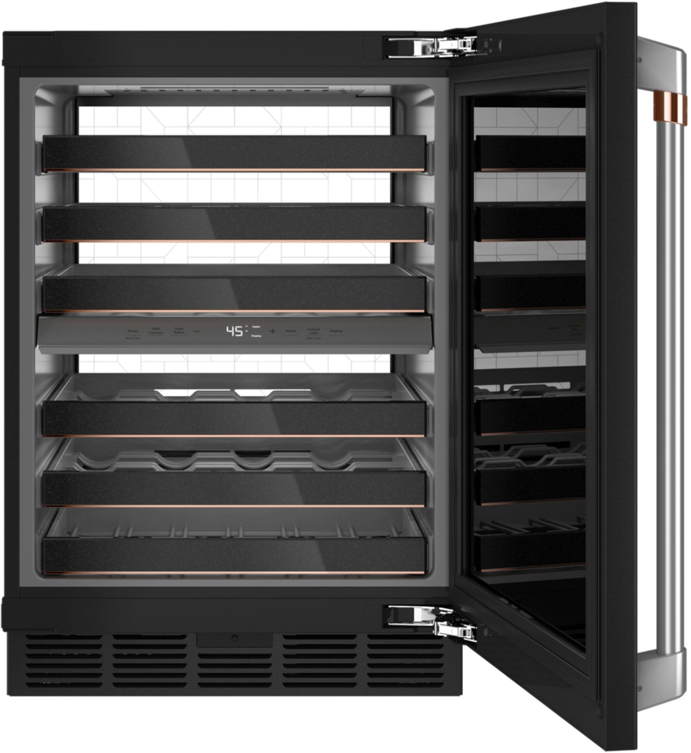 Alt View 11. Café - 46-Bottle Built-In Dual Zone Wine Center with WiFi - Matte Black.