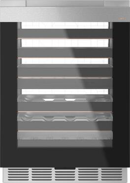 Café - Modern Glass 46-Bottle Built-In Dual Zone Wine Center with WiFi - Platinum Glass