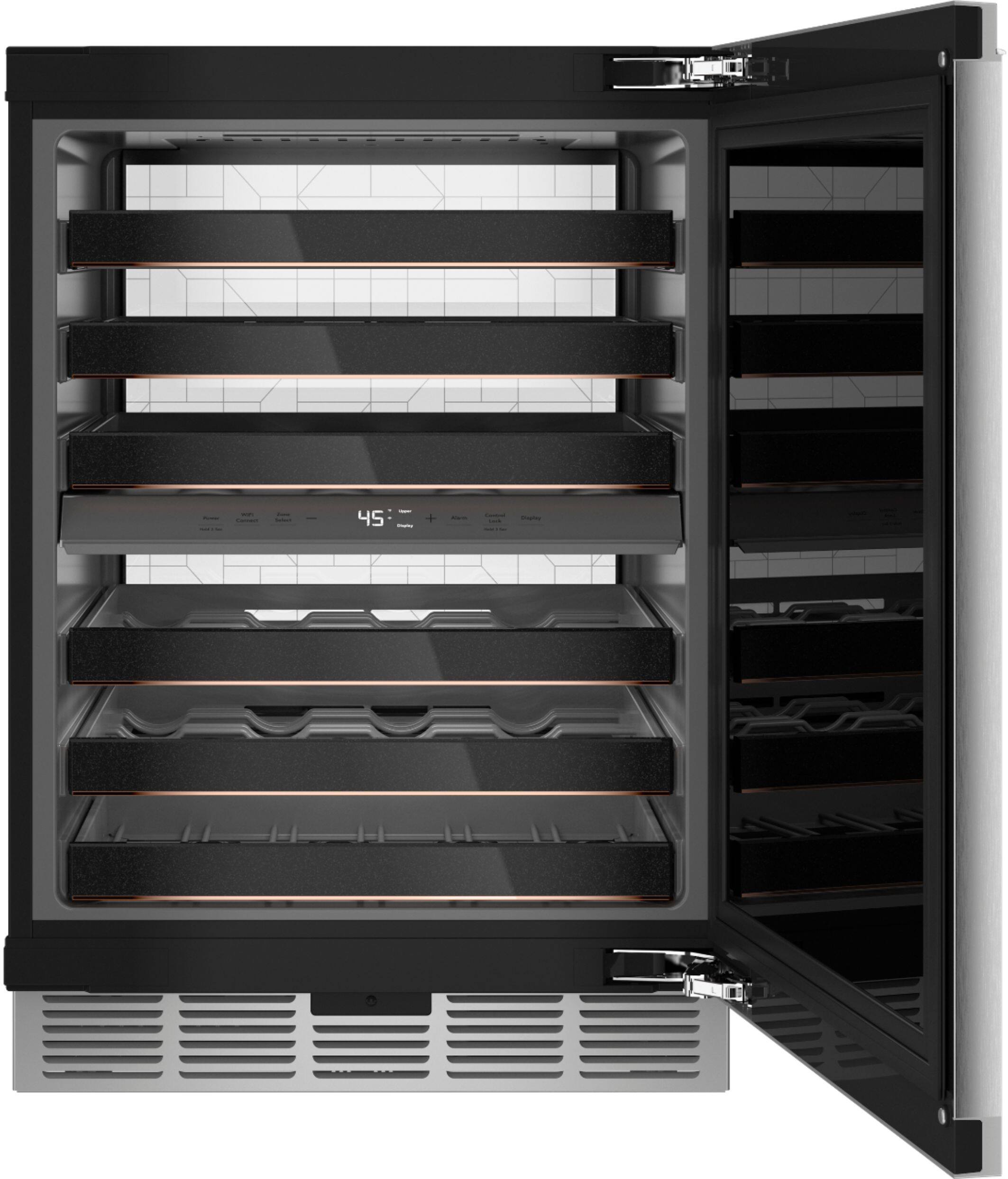 Alt View 11. Café - Modern Glass 46-Bottle Built-In Dual Zone Wine Center with WiFi - Platinum Glass.