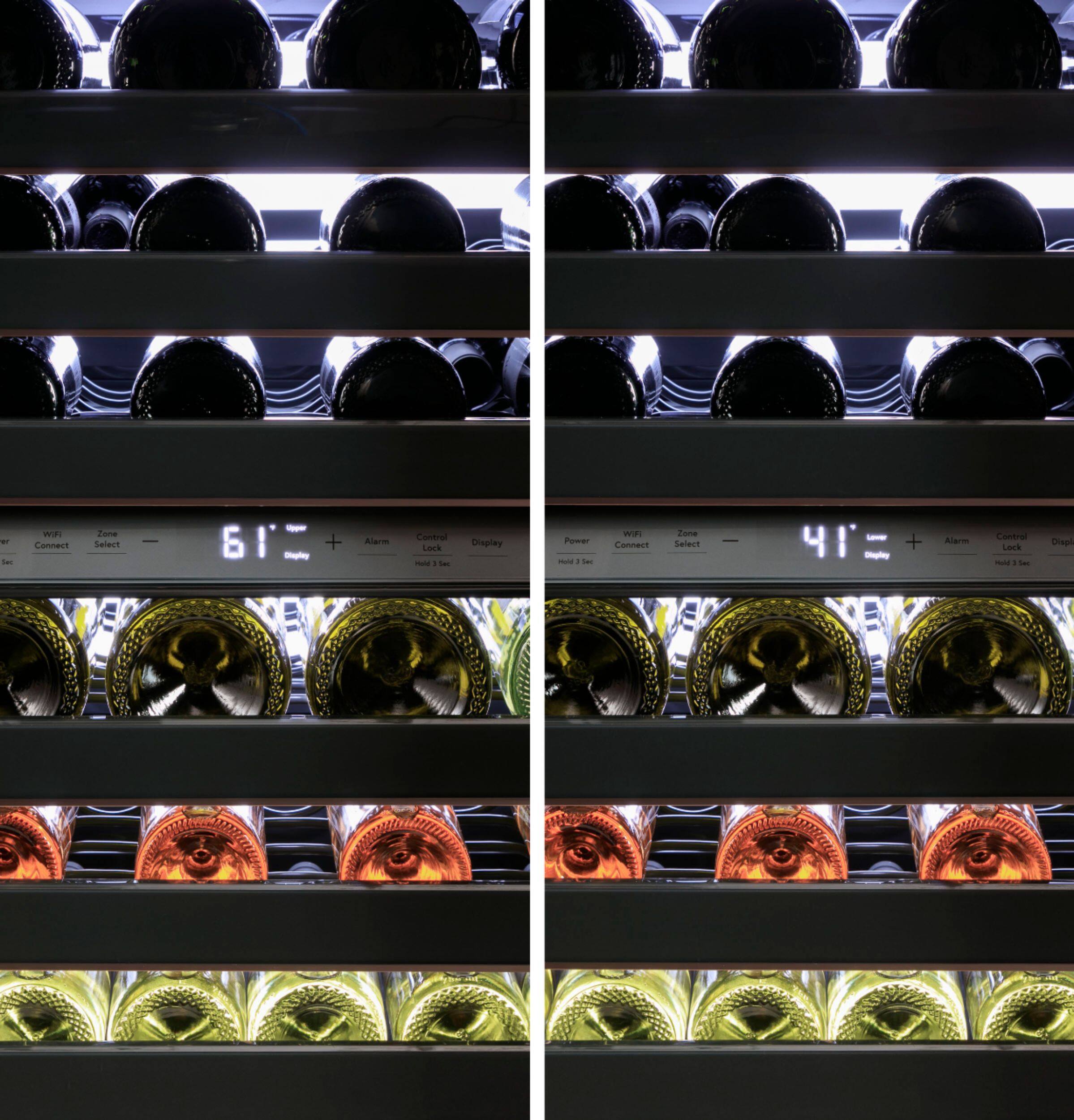 Alt View 20. Café - Modern Glass 46-Bottle Built-In Dual Zone Wine Center with WiFi - Platinum Glass.
