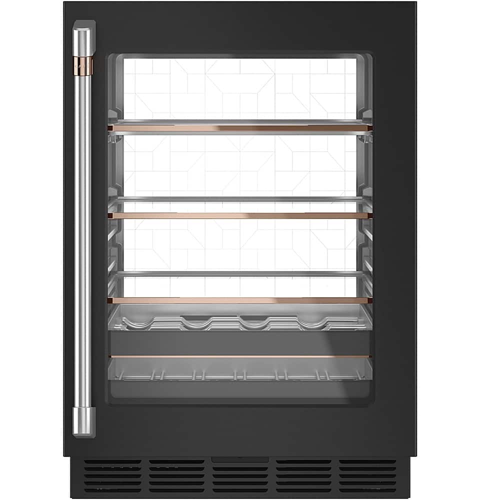 Café - 14-Bottle 126-Can Built-In Beverage Cooler with Wi-Fi - Matte Black - Front_Zoom
