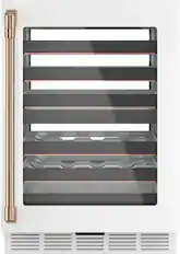 Front. Café - 46-Bottle Built-In Dual Zone Wine Center with WiFi - Matte White.