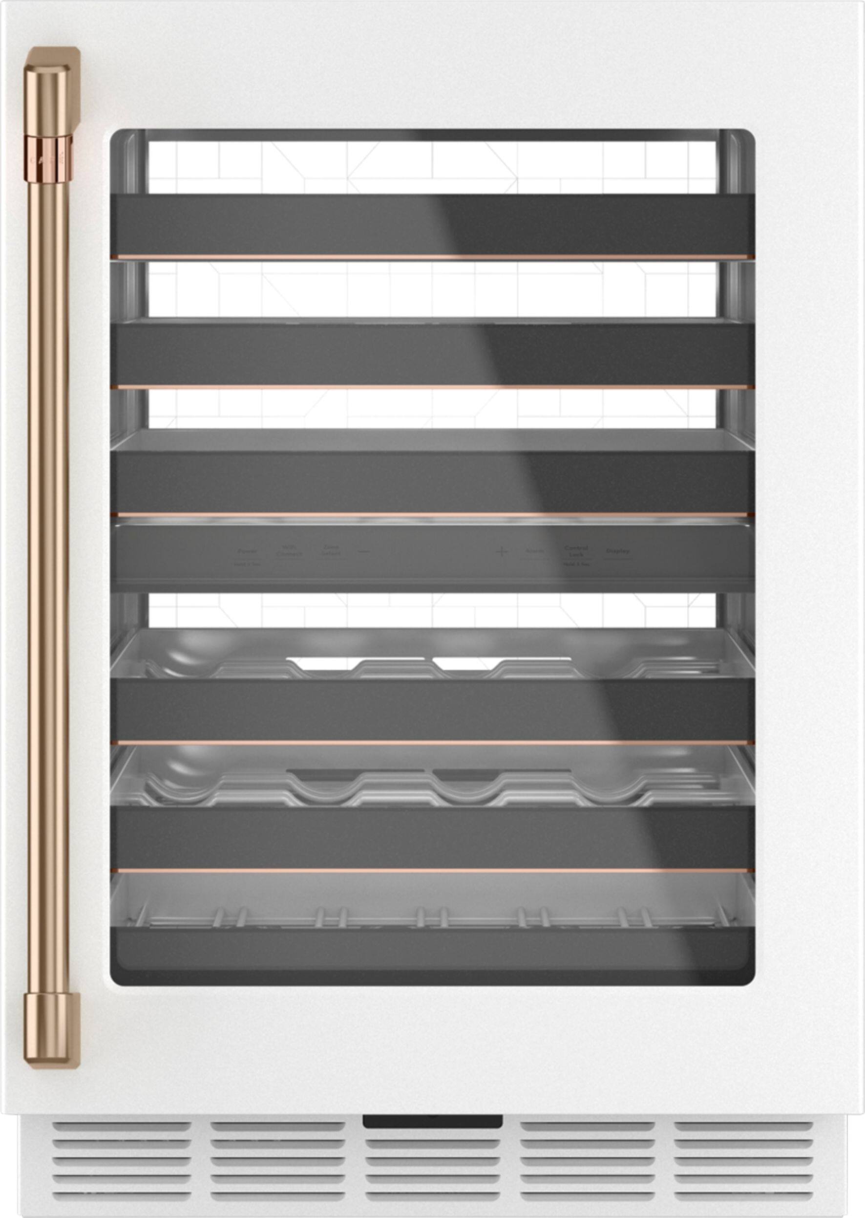 Front. Café - 46-Bottle Built-In Dual Zone Wine Center with WiFi - Matte White.