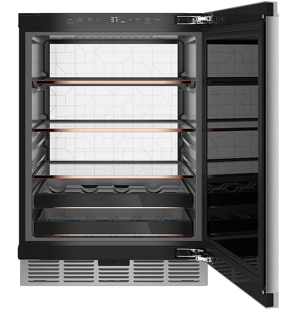 Alt View 11. Café - 14-Bottle 126-Can Built-In Beverage Center with WiFi - Platinum Glass.