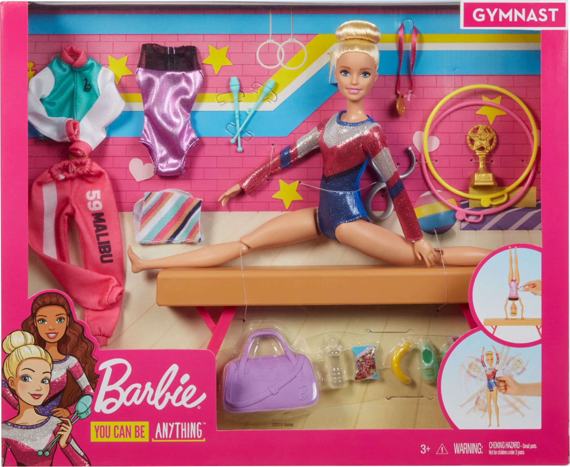 Barbie Gym Playset Gymnastics Accessories And Outfits Barbie Really Spins 