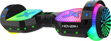 Hover-1 - Astro LED Light Up Electric Self-Balancing Scooter w/6 mi Max Operating Range & 7 mph Max Speed - Black - Front_Zoom