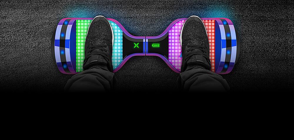 Alt View 17. Hover-1 - Astro LED Light Up Electric Self-Balancing Scooter w/6 mi Max Operating Range & 7 mph Max Speed - Iridescent.