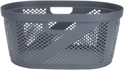 Mind Reader - 40 Liter Laundry Basket, Laundry Basket, Storage Basket, Bathroom, Bedroom, Home - Grey