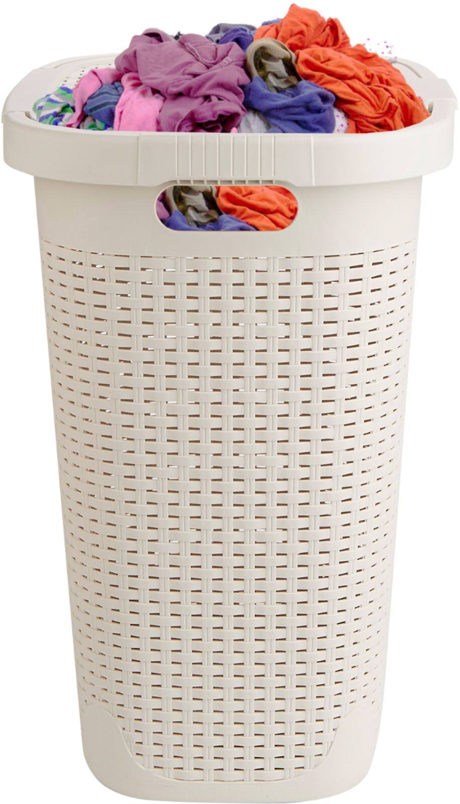 Mind Reader 50 Liter Laundry Hamper, Ivory