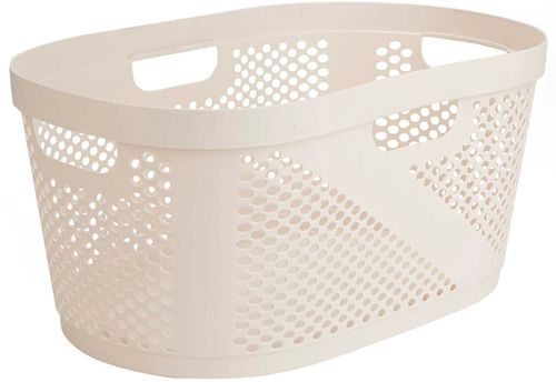 Mind Reader - 40 Liter Laundry Basket, Laundry Basket, Storage Basket, Bathroom, Bedroom, Home - Ivory