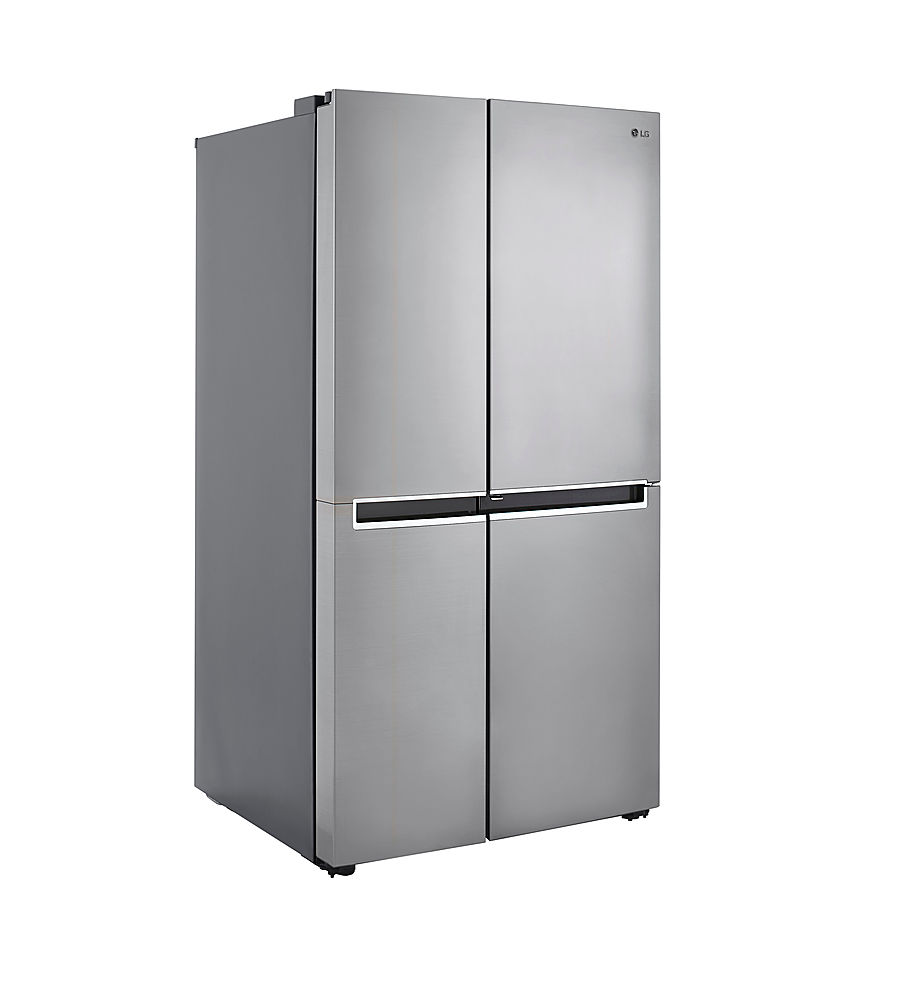 Angle View: LG - 26.8 Cu. Ft. Side-by-Side Door-in-Door Refrigerator with Ice Maker - Platinum Silver
