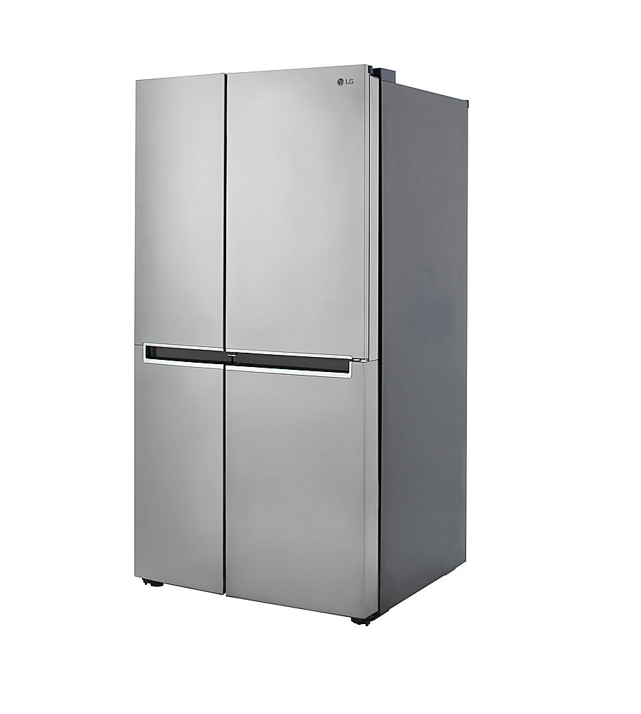 Left View: LG - 26.8 Cu. Ft. Side-by-Side Door-in-Door Refrigerator with Ice Maker - Platinum Silver