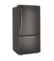 Angle Zoom. LG - 25.5 Cu. Ft. Bottom-Freezer Refrigerator with Ice Maker - Black stainless steel.