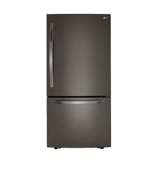 LG - 25.5 Cu. Ft. Bottom-Freezer Refrigerator with Ice Maker - Black Stainless Steel - Front_Zoom