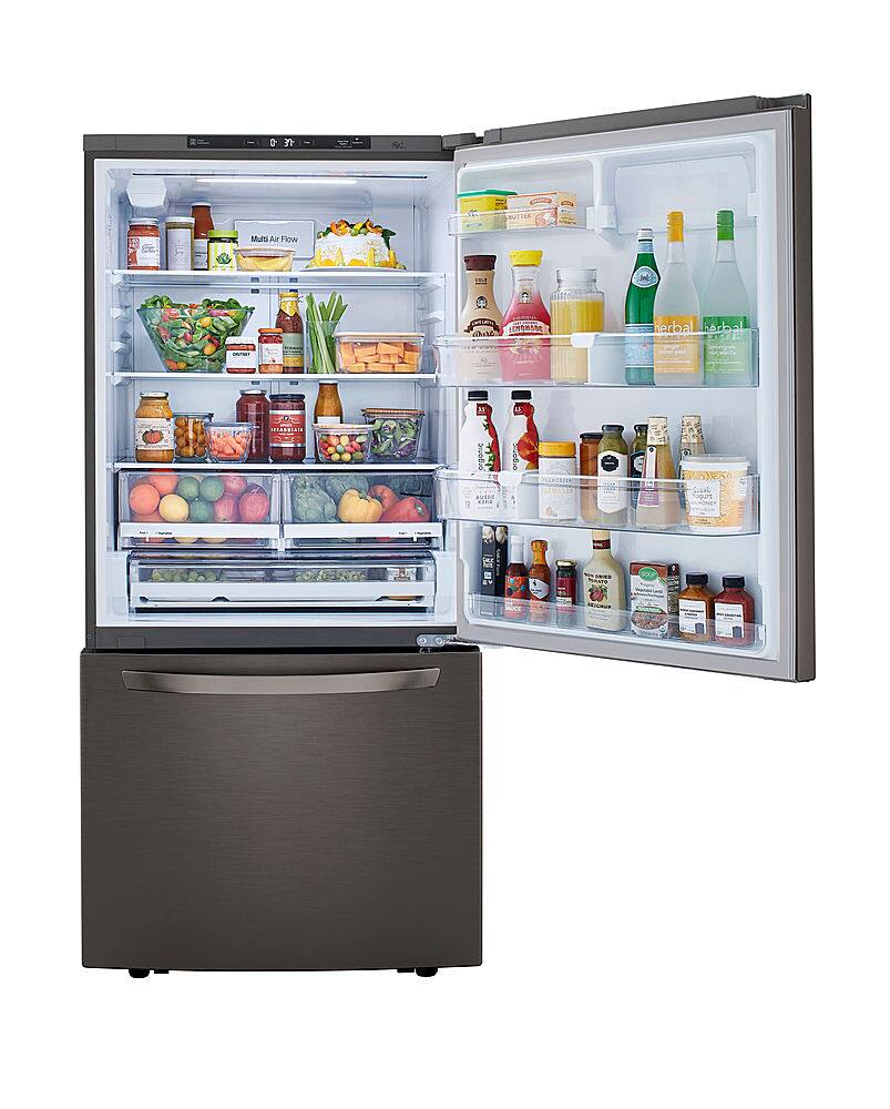 Alt View 12. LG - 25.5 Cu. Ft. Bottom-Freezer Refrigerator with Ice Maker - PrintProof Black Stainless Steel.