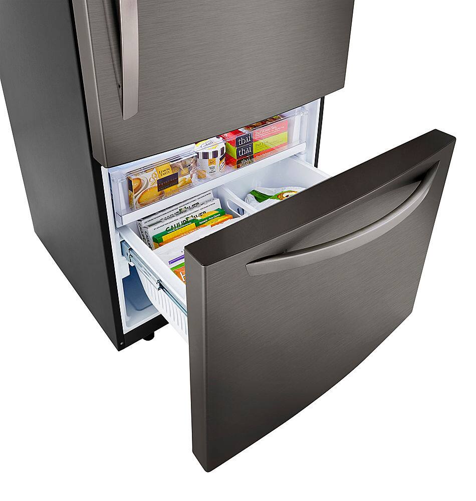 Alt View 14. LG - 25.5 Cu. Ft. Bottom-Freezer Refrigerator with Ice Maker - PrintProof Black Stainless Steel.