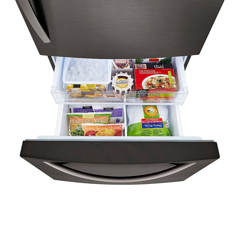 Alt View 15. LG - 25.5 Cu. Ft. Bottom-Freezer Refrigerator with Ice Maker - PrintProof Black Stainless Steel.