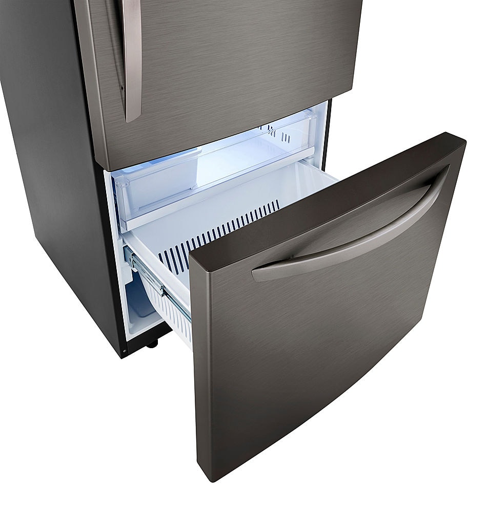 Alt View 16. LG - 25.5 Cu. Ft. Bottom-Freezer Refrigerator with Ice Maker - PrintProof Black Stainless Steel.