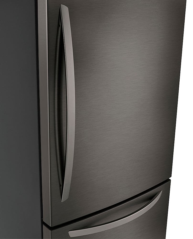 Alt View 4. LG - 25.5 Cu. Ft. Bottom-Freezer Refrigerator with Ice Maker - PrintProof Black Stainless Steel.