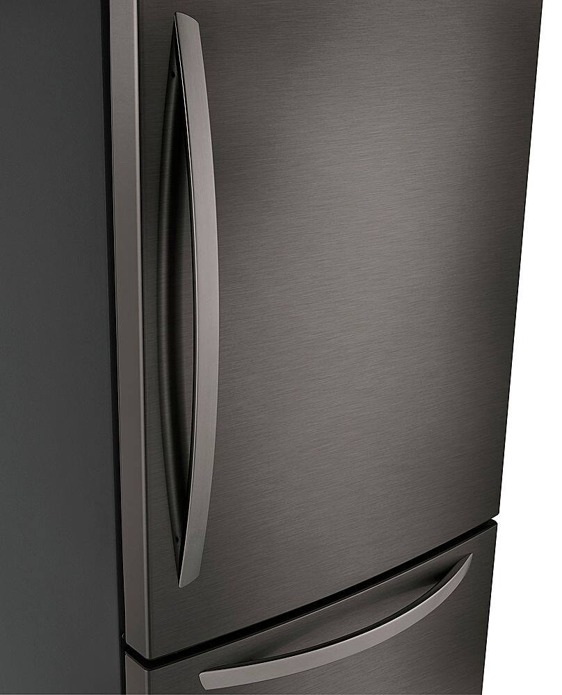 Alt View 4. LG - 25.5 Cu. Ft. Bottom-Freezer Refrigerator with Ice Maker - PrintProof Black Stainless Steel.
