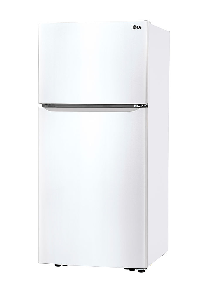 Angle View: LG - 20.2 Cu. Ft. Top-Freezer Refrigerator - White