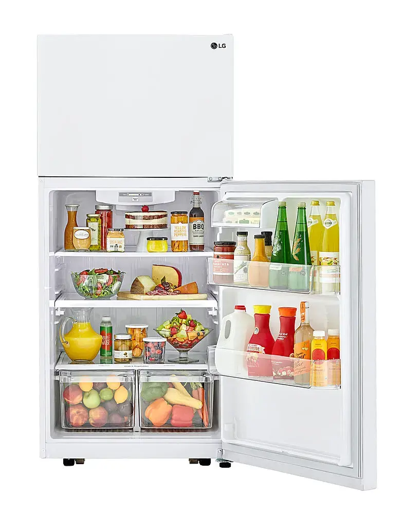 Alt View 4. LG - 20.2 Cu. Ft. Top-Freezer Refrigerator - White.