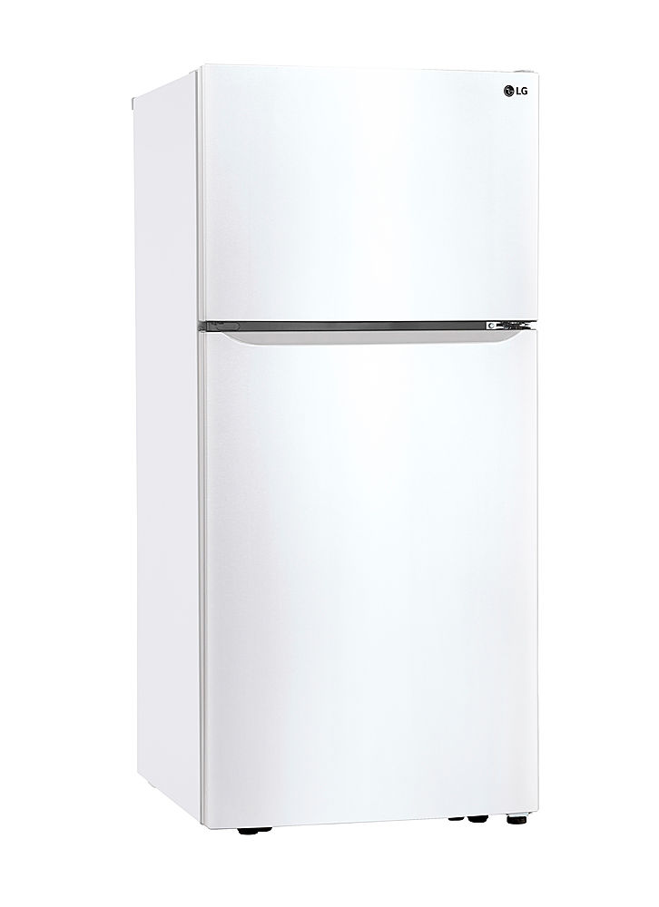 Left View: LG - 20.2 Cu. Ft. Top-Freezer Refrigerator - White