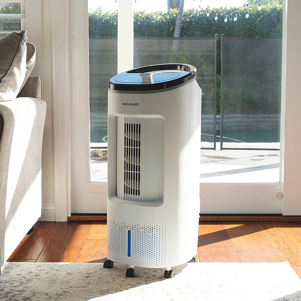 Alt View 12. NewAir - Frigidaire 2-in-1 Evaporative Air Cooler and Fan, 250 sq. ft. with Wide Angle Oscillation & 4 Fan Speeds - White.